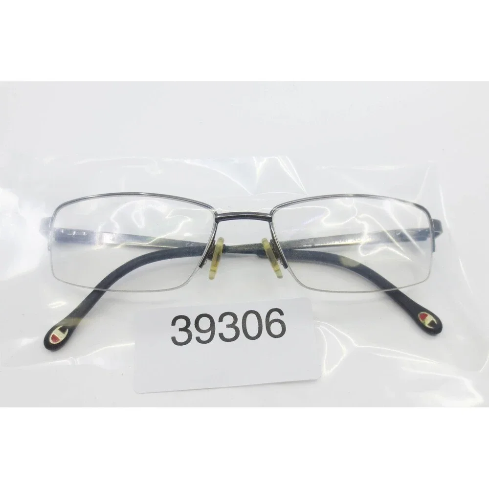 Champion CU8003 CA01 Gunmetal Gray Semi-Rimless Rectangular Eyeglass Frames